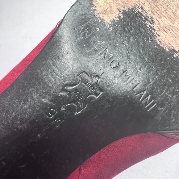 Antonio Melani Red Suede Leather Western Ankle Boots Women's 9 M Kitten Heel - Picture 12 of 15